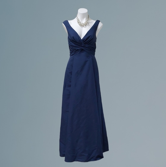 Sz 8 Navy Blue Prom Homecoming Formal Pageant Evening Gown Bridesmaid Dress - Picture 1 of 12